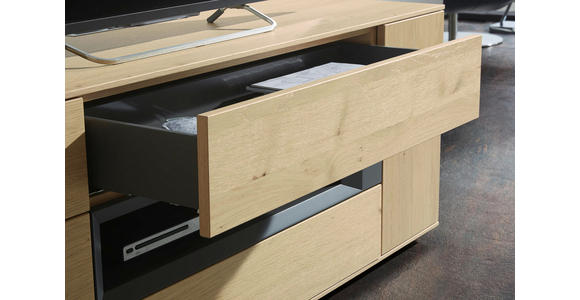 WOHNWAND in Anthrazit, Eichefarben, Weiß - Eichefarben/Anthrazit, Design, Holz/Holzwerkstoff (341/215/47cm) - Dieter Knoll