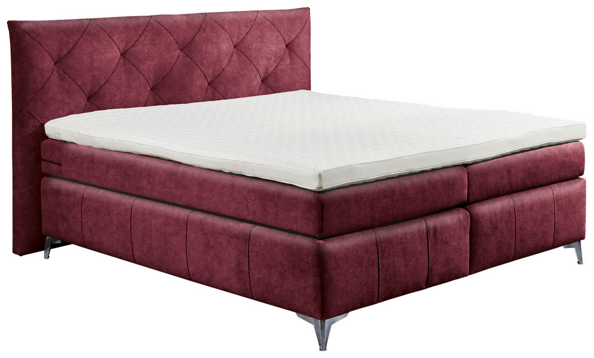 BOXSPRINGBETT 180/200 cm in Bordeaux von ESPOSA