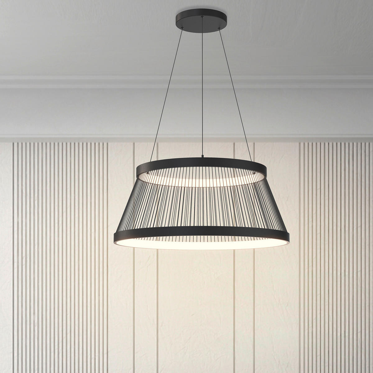LED-PENDELLEUCHTE 80/80/150 cm  - Schwarz, Design, Metall (80/80/150cm)