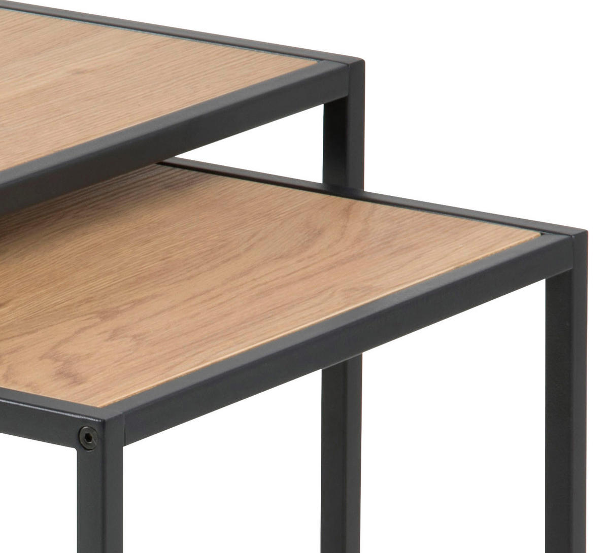 SET STOČIĆA   - boja hrasta/crna, Trendi, metal/pločasti materijal (50/50/45,0cm) - Carryhome