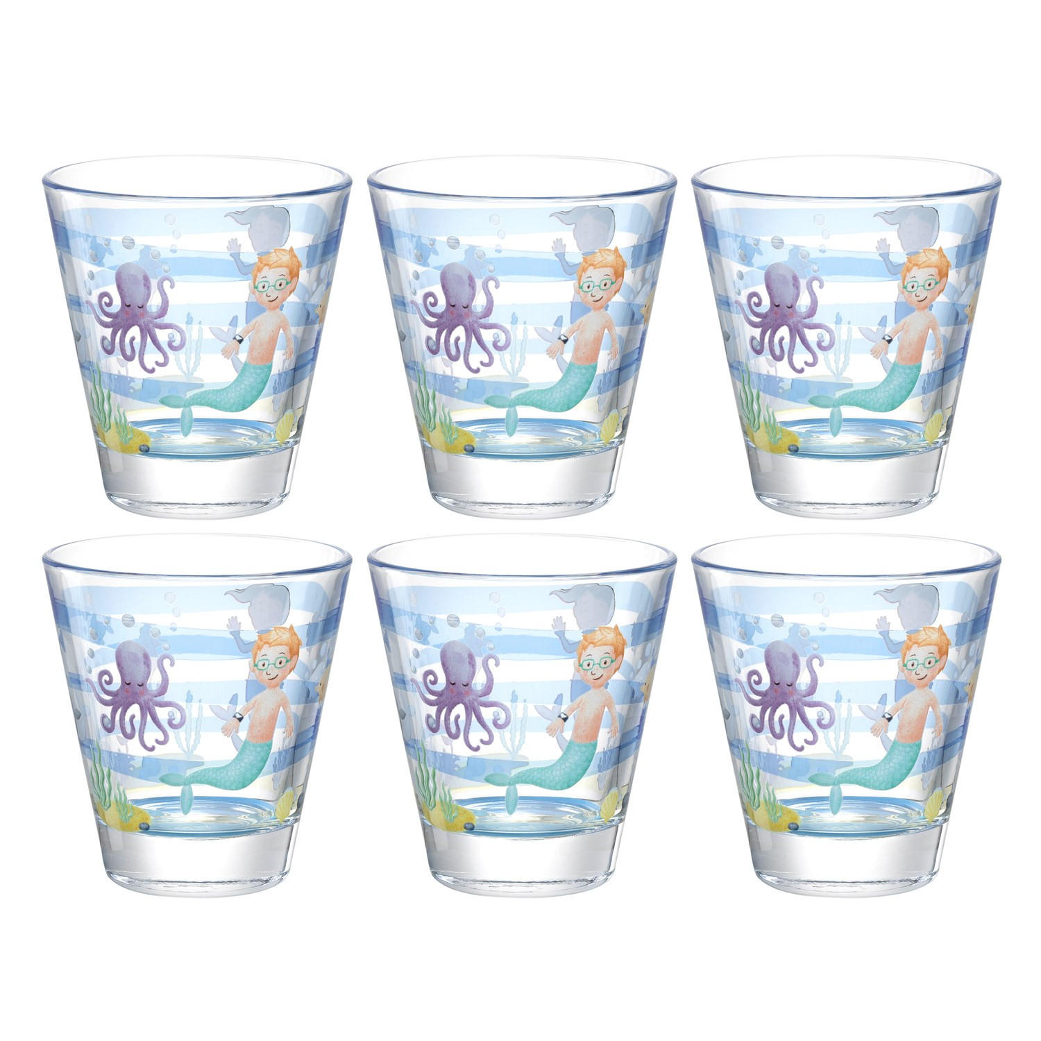 KINDER-GLÄSERSET Bambini Aventura 6-teilig  - Trend, Glas (8,5/9/8,5cm) - Leonardo