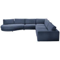 ECKSOFA in Flachgewebe Blau  - Blau/Schwarz, Design, Kunststoff/Textil (425/365cm) - Lomoco