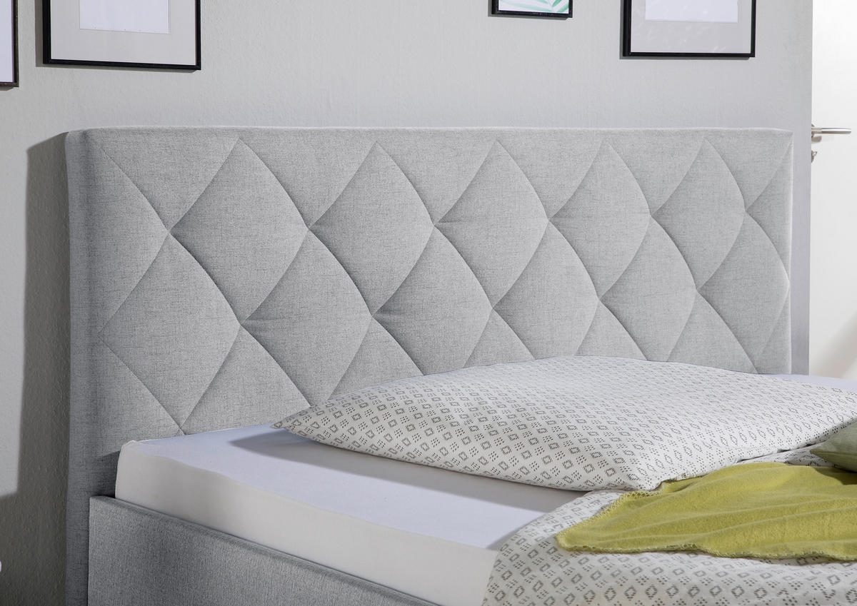 POLSTERBETT 140/200 cm,  in Hellgrau,  - Hellgrau/Schwarz, MODERN, Holz/Textil (140/200cm) - Livetastic