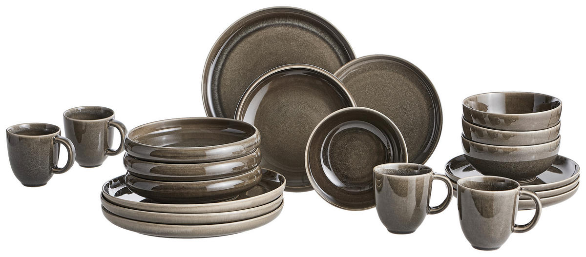 KOMBISERVICE Grau 20-teilig Canju  - Grau, LIFESTYLE, Keramik - Blomus