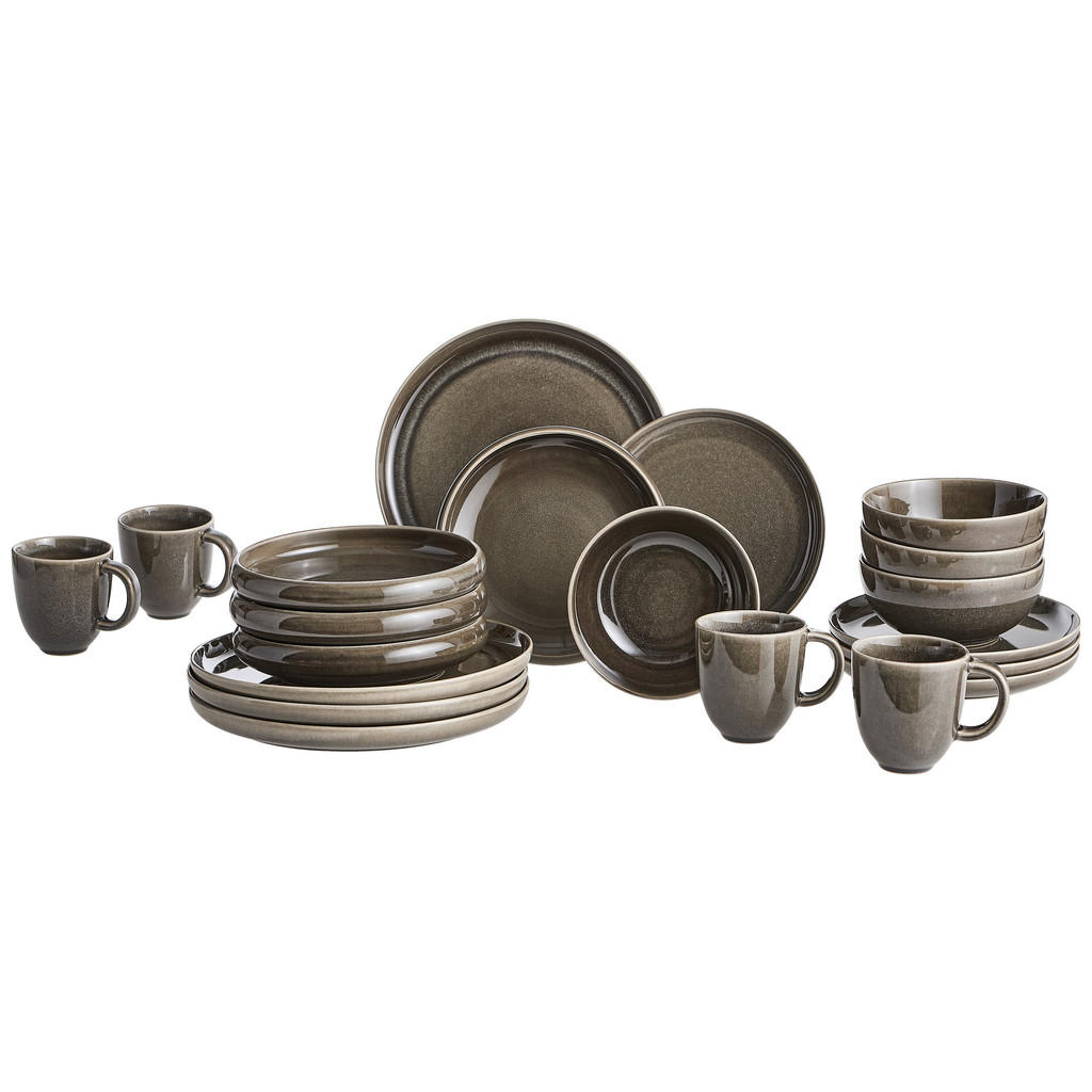 Thumbnail - Blomus Kombiservice Canju, Grau, Keramik, 20-teilig, Essen & Trinken, Geschirr, Geschirr-Sets, Kombiservice