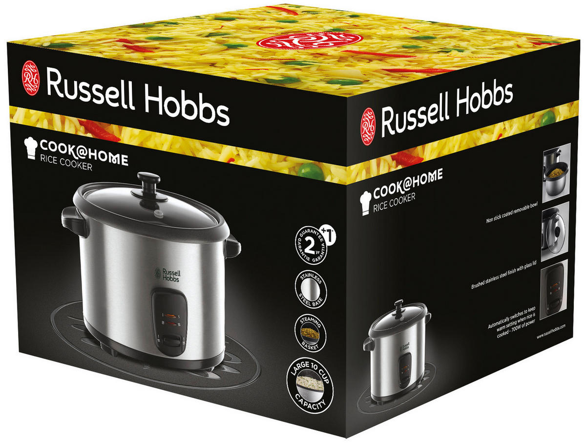REISKOCHER  - Edelstahlfarben/Schwarz, Basics, Kunststoff/Metall (27,0/25,3/31,0cm) - Russel Hobbs