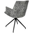 ARMLEHNSTUHL  Stoffauswahl, Sitzfläche 360° drehbar, automatische Rückholfunktion Jacquard  Schwarz, Weiß  - Schwarz/Weiß, Design, Textil/Metall (59/89.5/63cm) - Novel