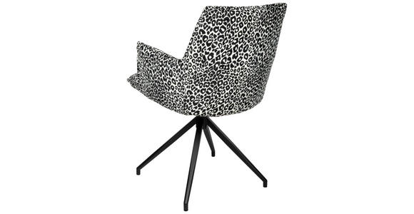 ARMLEHNSTUHL  Stoffauswahl, Sitzfläche 360° drehbar, automatische Rückholfunktion Jacquard  Schwarz, Weiß  - Schwarz/Weiß, Design, Textil/Metall (59/89.5/63cm) - Novel