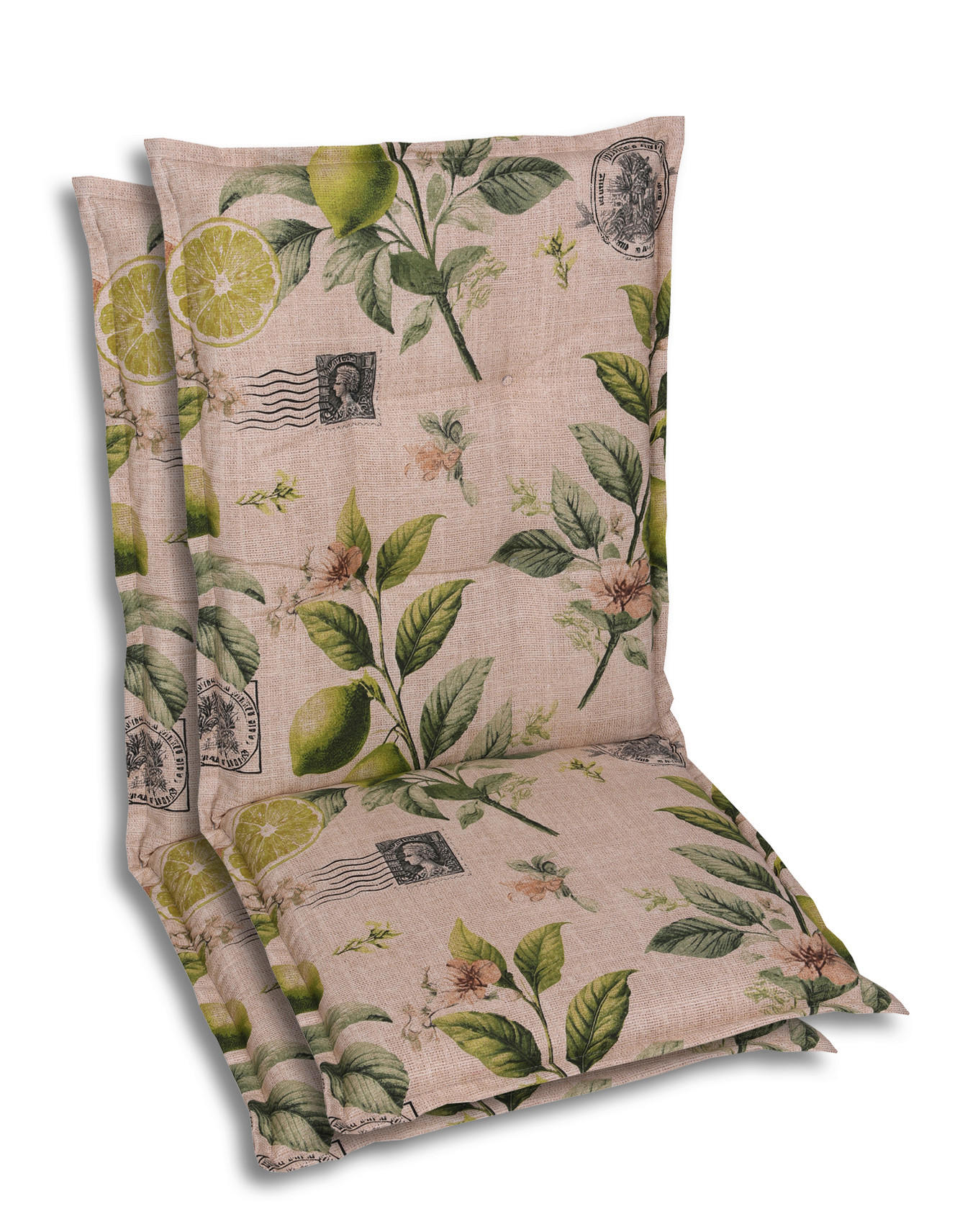 SESSELAUFLAGENSET in Gelb, Grün, Sandfarben Zitronen  - Sandfarben/Gelb, Basics, Textil (50/7/108cm)