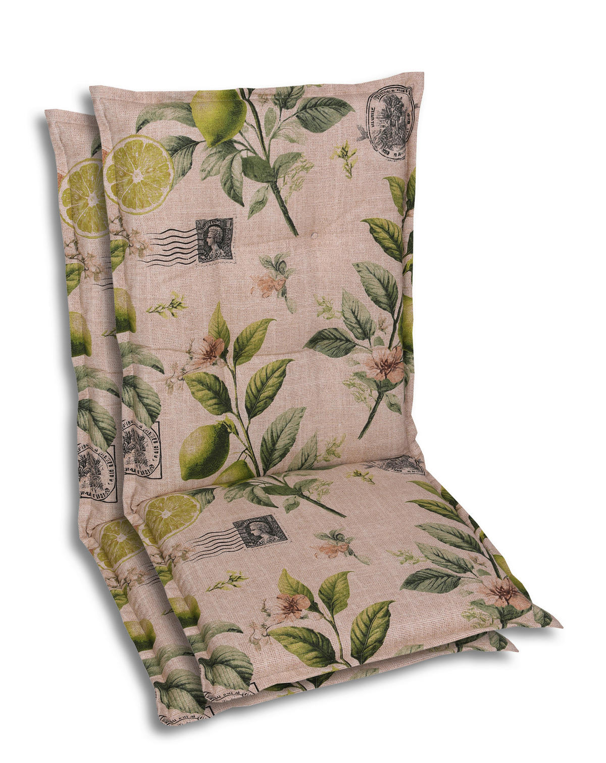 SESSELAUFLAGENSET in Gelb, Grün, Sandfarben Zitronen  - Sandfarben/Gelb, Basics, Textil (50/7/108cm)