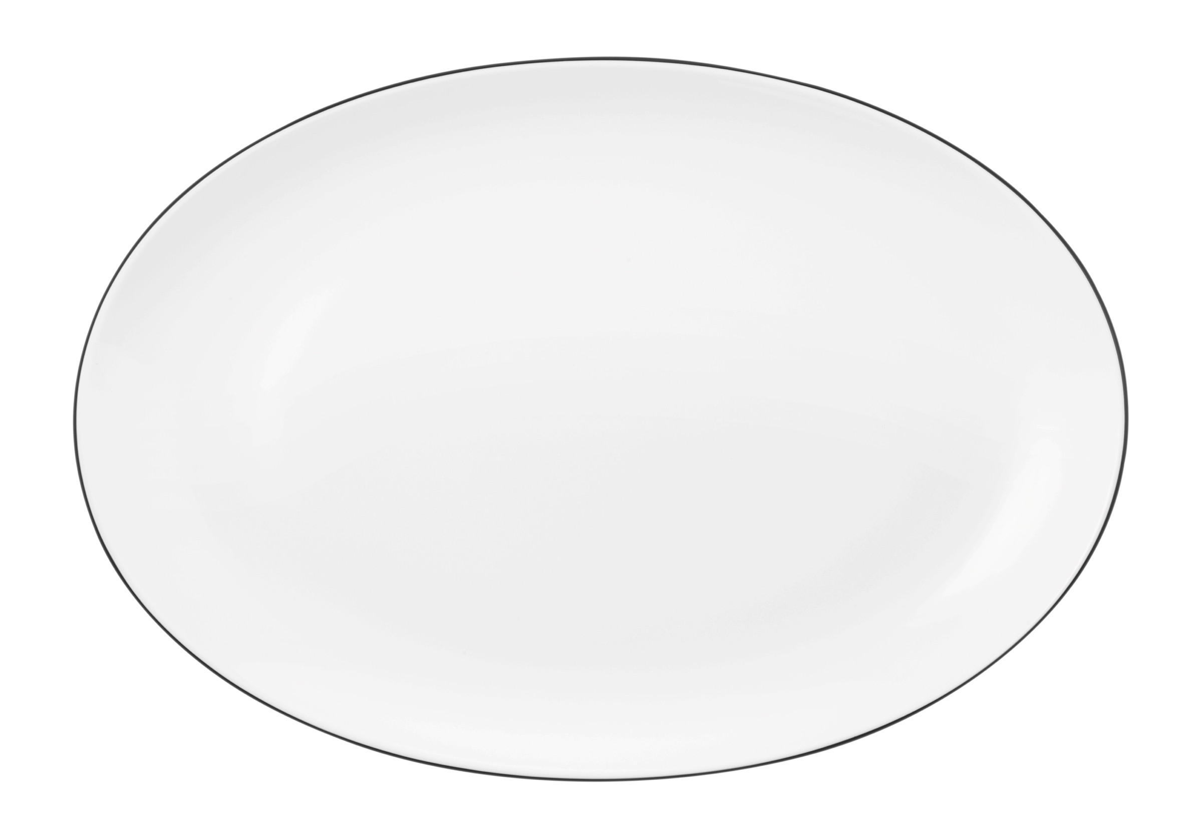 SERVIERPLATTE Lido Black Line  - Weiß, Keramik (35,1/24,2/3,1cm) - Seltmann Weiden