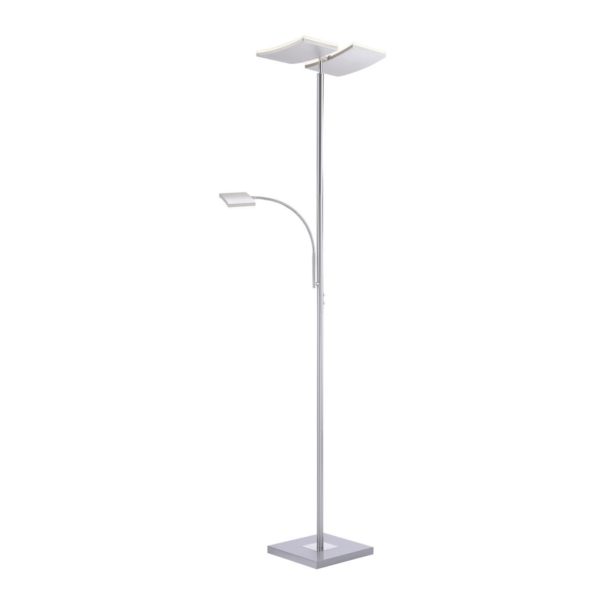 STOJACIA LED LAMPA, 62/61/196 cm - strieborná, Design, kov/plast (62/61/196cm)