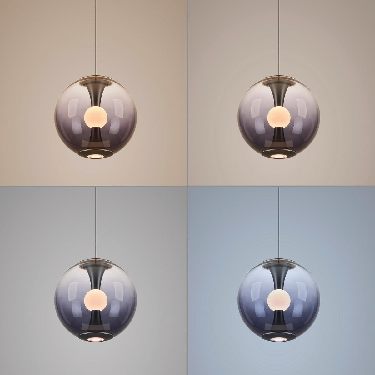 LED-PENDELLEUCHTE PURE Glow 20/80-200 cm   - Grau, MODERN, Glas/Kunststoff (20/80-200cm) - Neuhaus PURE