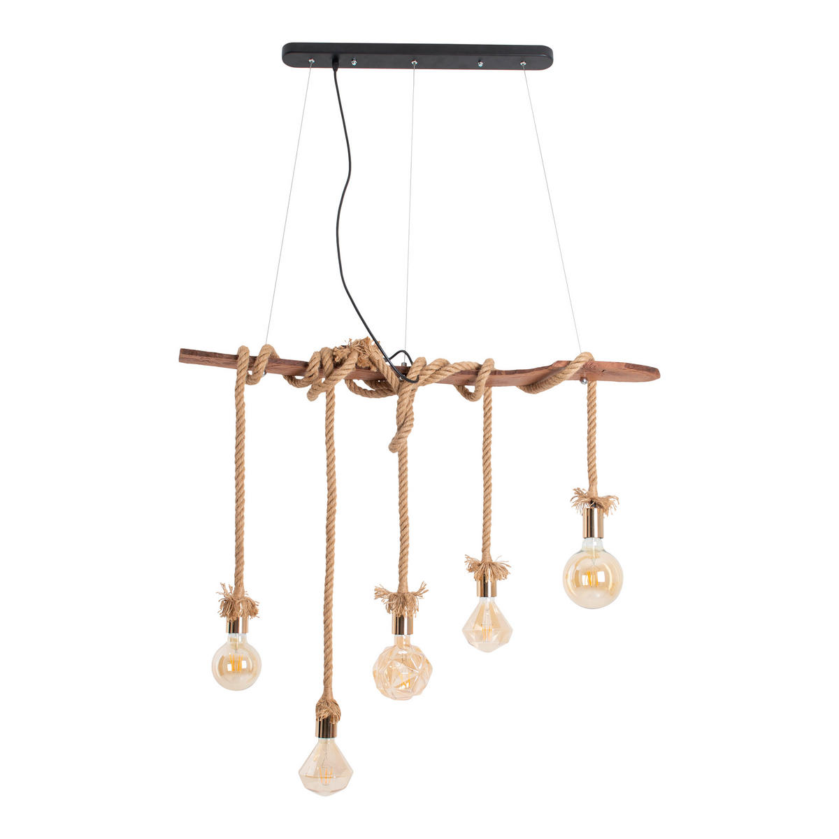 HÄNGELEUCHTE Rope 58/6/210 cm   - Naturfarben, Natur, Naturmaterialien/Holz (58/6/210cm) - Näve