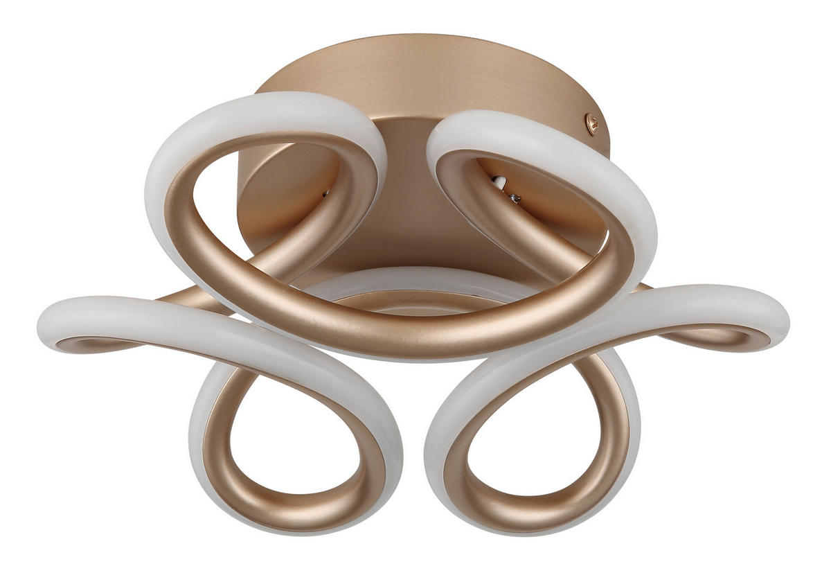 STROPNÍ LED SVÍTIDLO, 26/10 cm  - bílá/šampaňská, Design, kov/plast (26/10cm) - Globo