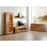 WOHNWAND Kelio  in  270/203/47 cm  - Anthrazit, KONVENTIONELL, Glas/Holz (270/203/47cm) - Linea Natura