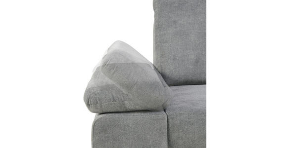 ECKSOFA in Flachgewebe Dunkelgrau  - Dunkelgrau/Silberfarben, KONVENTIONELL, Holz/Textil (255/186cm) - Cantus