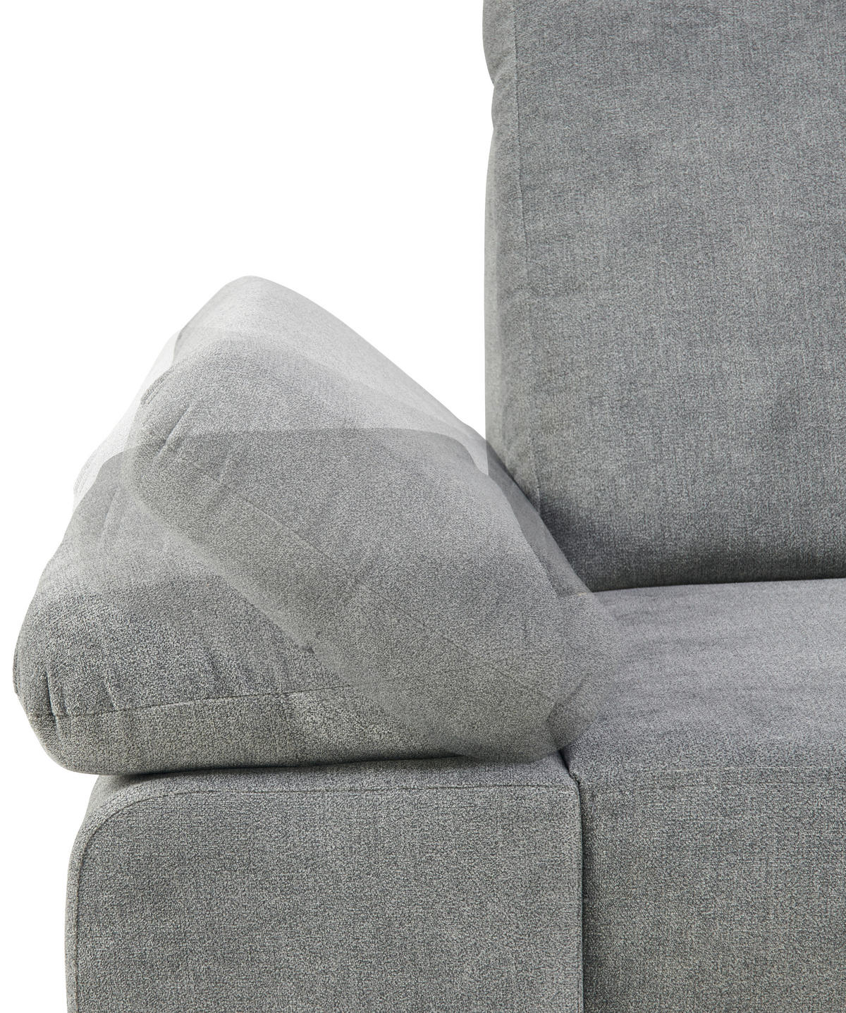 ECKSOFA in Flachgewebe Dunkelgrau  255/186 cm  - Dunkelgrau/Silberfarben, KONVENTIONELL, Holz/Textil (255/186cm) - Cantus