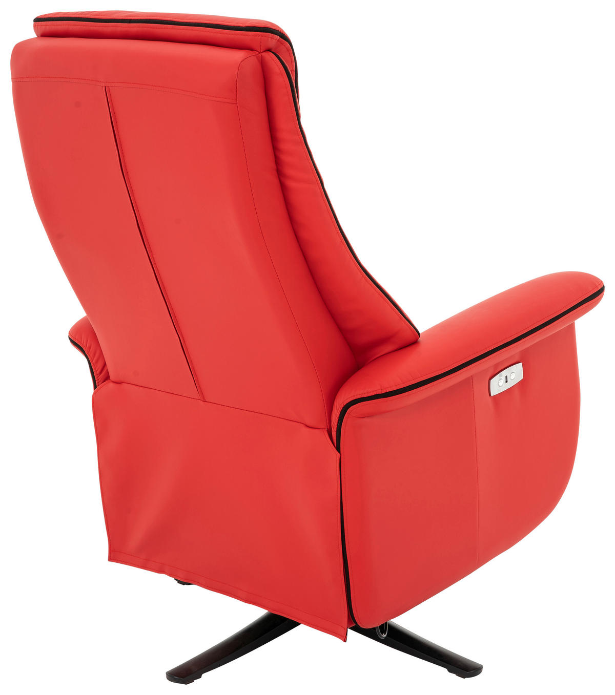 FERNSEHSESSEL  mit Lederlook, Webstoff Rot  - Rot/Schwarz, Design, Textil/Metall (83/113-76/85-163cm) - MID.YOU