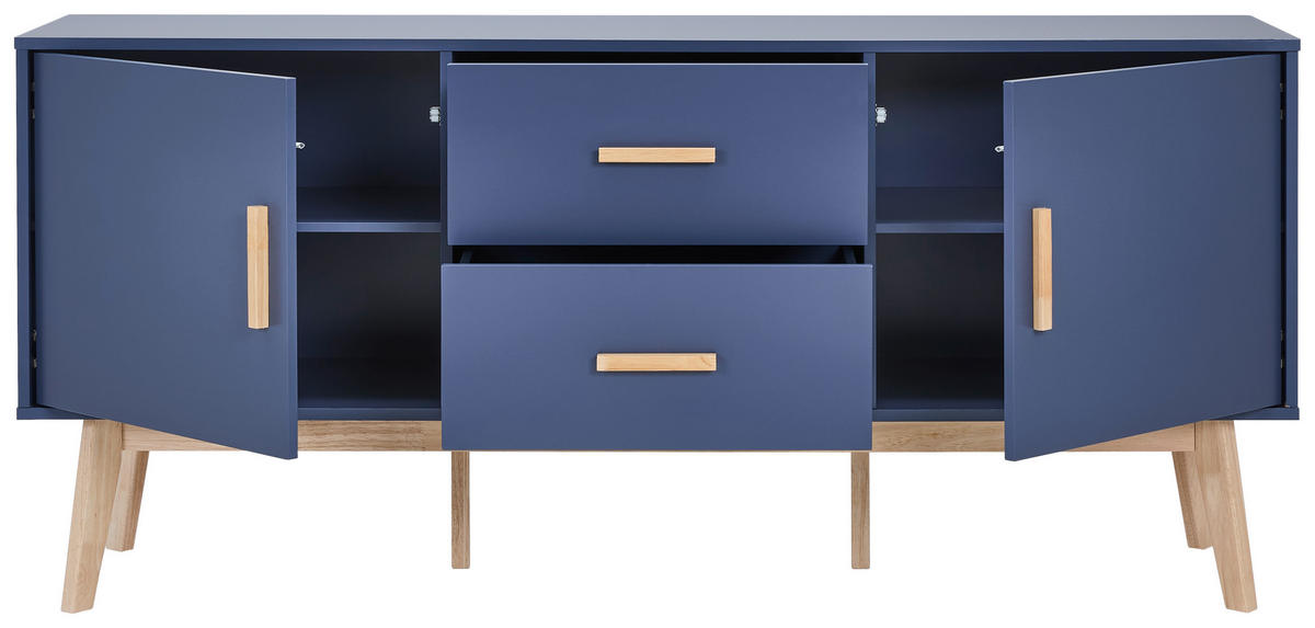 SIDEBOARD  in 160/72/40 cm  - Dunkelblau/Naturfarben, Design, Holz/Holzwerkstoff (160/72/40cm) - MID.YOU