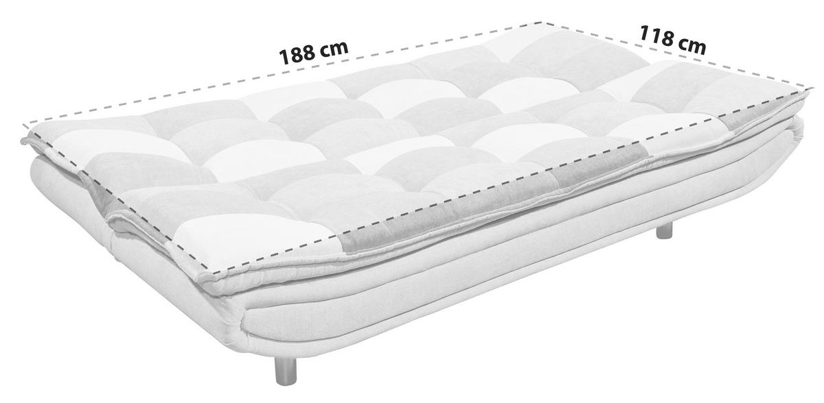 SCHLAFSOFA in Mikrovelours Blau, Silberfarben, Dunkelgrau  - Blau/Dunkelgrau, Basics, Holzwerkstoff/Kunststoff (188/90/89cm) - MID.YOU