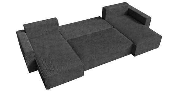 WOHNLANDSCHAFT Anthrazit Cord  - Anthrazit/Schwarz, KONVENTIONELL, Kunststoff/Textil (140/305/140cm) - Carryhome