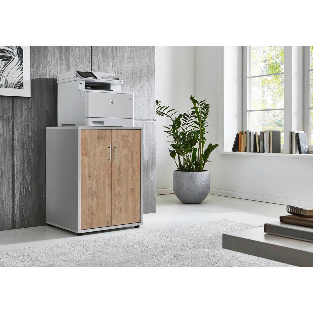 Thumbnail - Mid.you Aktenschrank, Grau, Eiche, Holzwerkstoff, 2 Fächer, 54x74x50 cm, Made in Germany, erweiterbar, Arbeitszimmer, Ak...