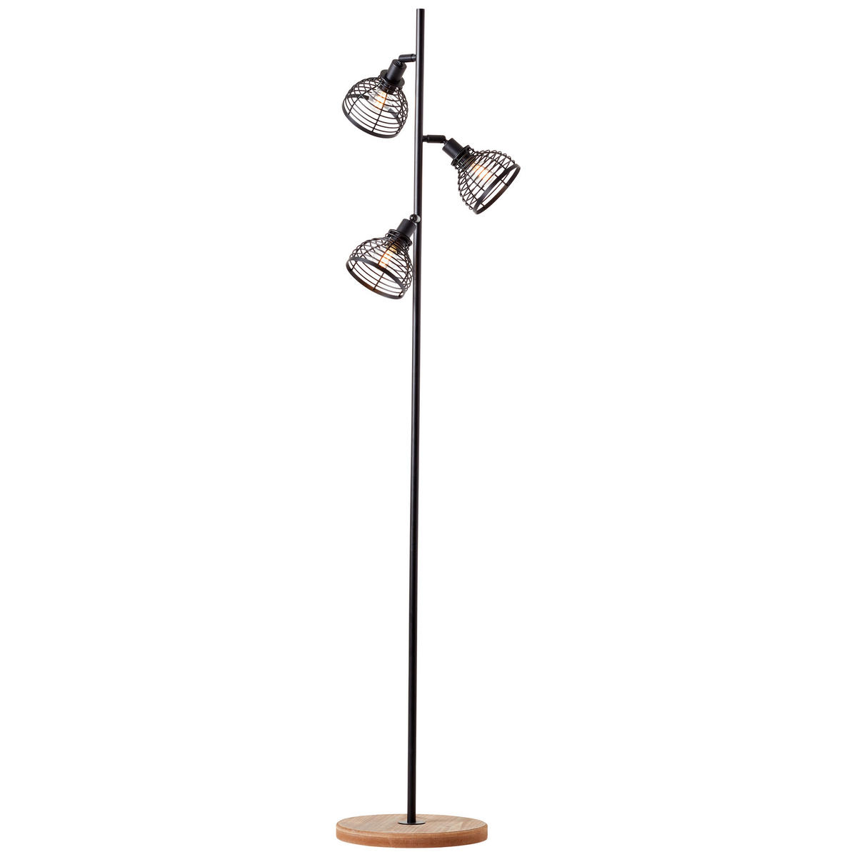 STEHLEUCHTE - Schwarz, Natur, Holz/Metall (20/153,5cm) - Brilliant