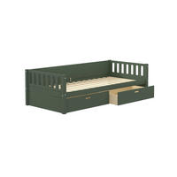 BETT 90/200 cm,  in Dunkelgrün, Rollrost, Bettschubladen  - Dunkelgrün, MODERN, Holz (90/200cm) - Chameo