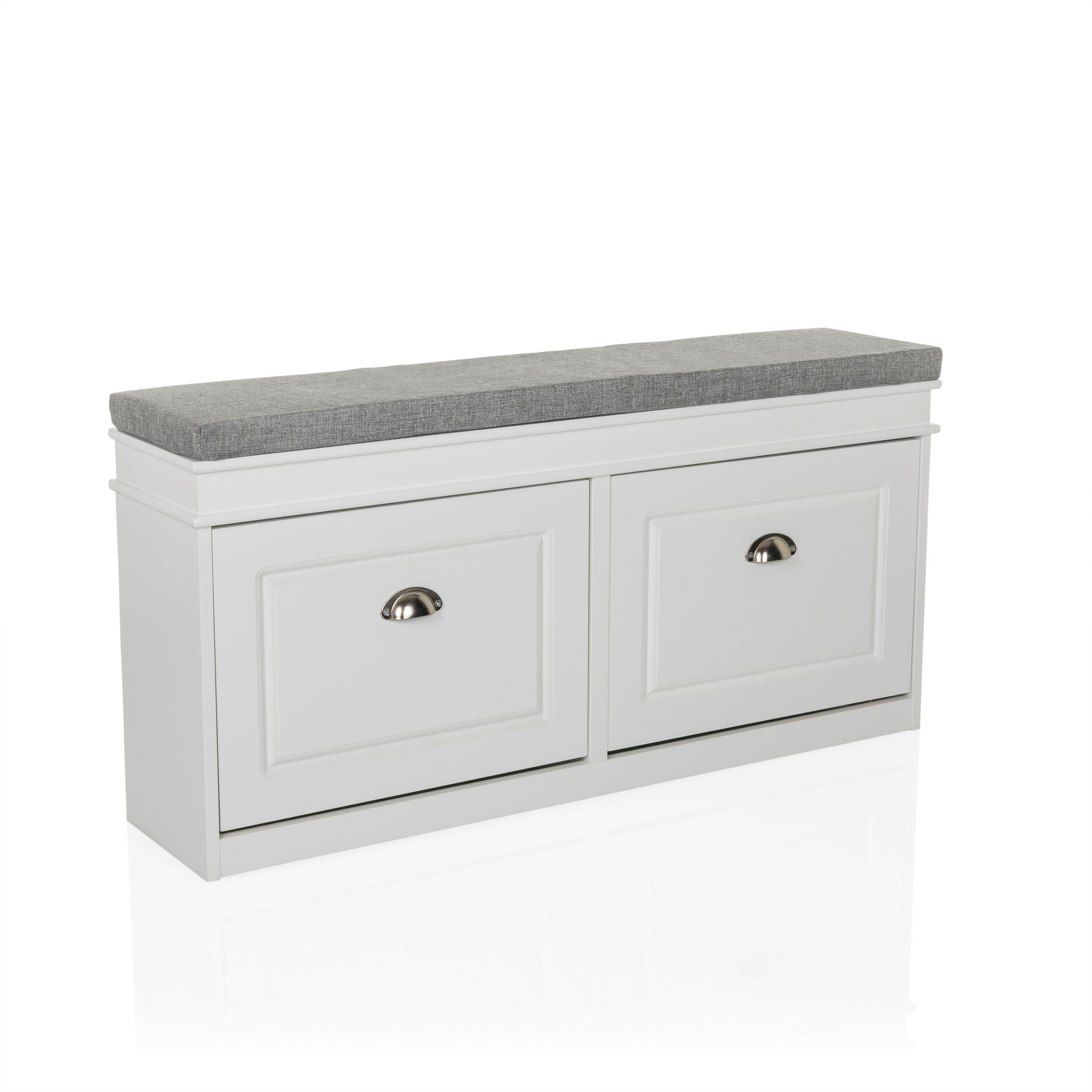 SKOSKÅP  i 104/52/24 cm  - vit/silver, Modern, metall/trämaterial (104/52/24cm) - MID.YOU