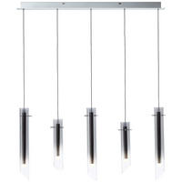 HÄNGELEUCHTE Henriette 90/8,5/150 cm   - Chromfarben, Design, Glas/Metall (90/8,5/150cm) - Brilliant