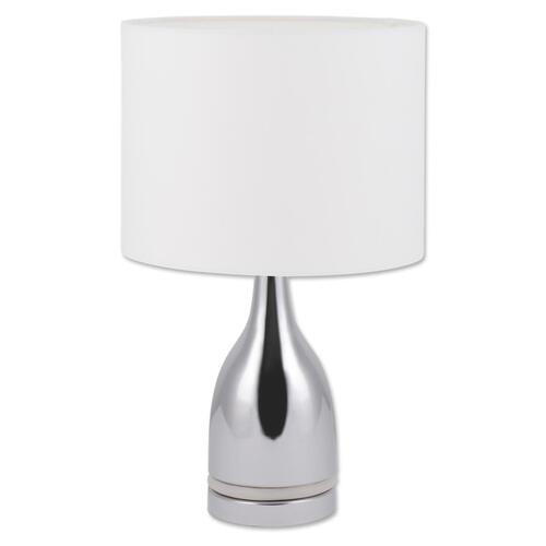 LED-TISCHLEUCHTE 25/43,5 cm   - Chromfarben/Weiß, KONVENTIONELL, Kunststoff/Textil (25/43,5cm) - Näve