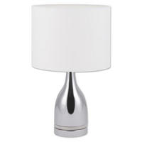LED-TISCHLEUCHTE 25/43,5 cm   - Chromfarben/Weiß, KONVENTIONELL, Kunststoff/Textil (25/43,5cm) - Näve