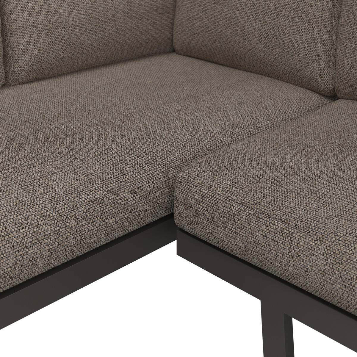 LOUNGEGARNITUR 4-teilig  256/198 cm  Aluminium  - Anthrazit/Braun, MODERN, Glas/Kunststoff (256/198cm) - Beldano