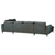 WOHNLANDSCHAFT Grau Chenille  - Schwarz/Grau, KONVENTIONELL, Textil/Metall (160/340/188cm) - Xora