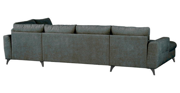 WOHNLANDSCHAFT Grau Chenille  - Schwarz/Grau, KONVENTIONELL, Textil/Metall (160/340/188cm) - Xora