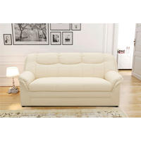 3-SITZER-SOFA BERLIN FK Lederlook Beige  - Beige/Schwarz, KONVENTIONELL, Kunststoff/Textil (178/89/87cm) - MID.YOU