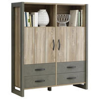 HIGHBOARD  in 129,8/153,4/43,1 cm  - Dunkelgrau/Schwarz, Trend, Holzwerkstoff/Kunststoff (129,8/153,4/43,1cm) - Carryhome
