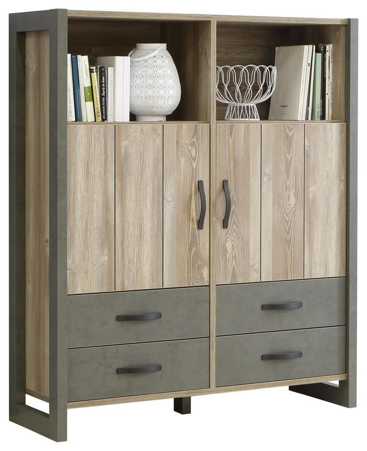 HIGHBOARD  in 129,8/153,4/43,1 cm  - Dunkelgrau/Schwarz, Trend, Holzwerkstoff/Kunststoff (129,8/153,4/43,1cm) - Carryhome
