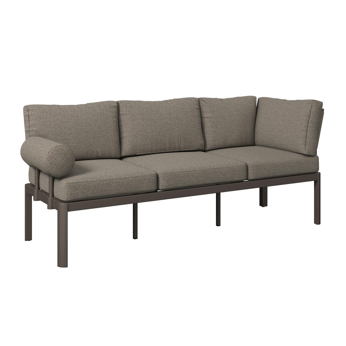 LOUNGEGARNITUR 3-teilig  219/238 cm  Aluminium  - Taupe/Naturfarben, Design, Kunststoff/Textil (219/238cm) - Amatio