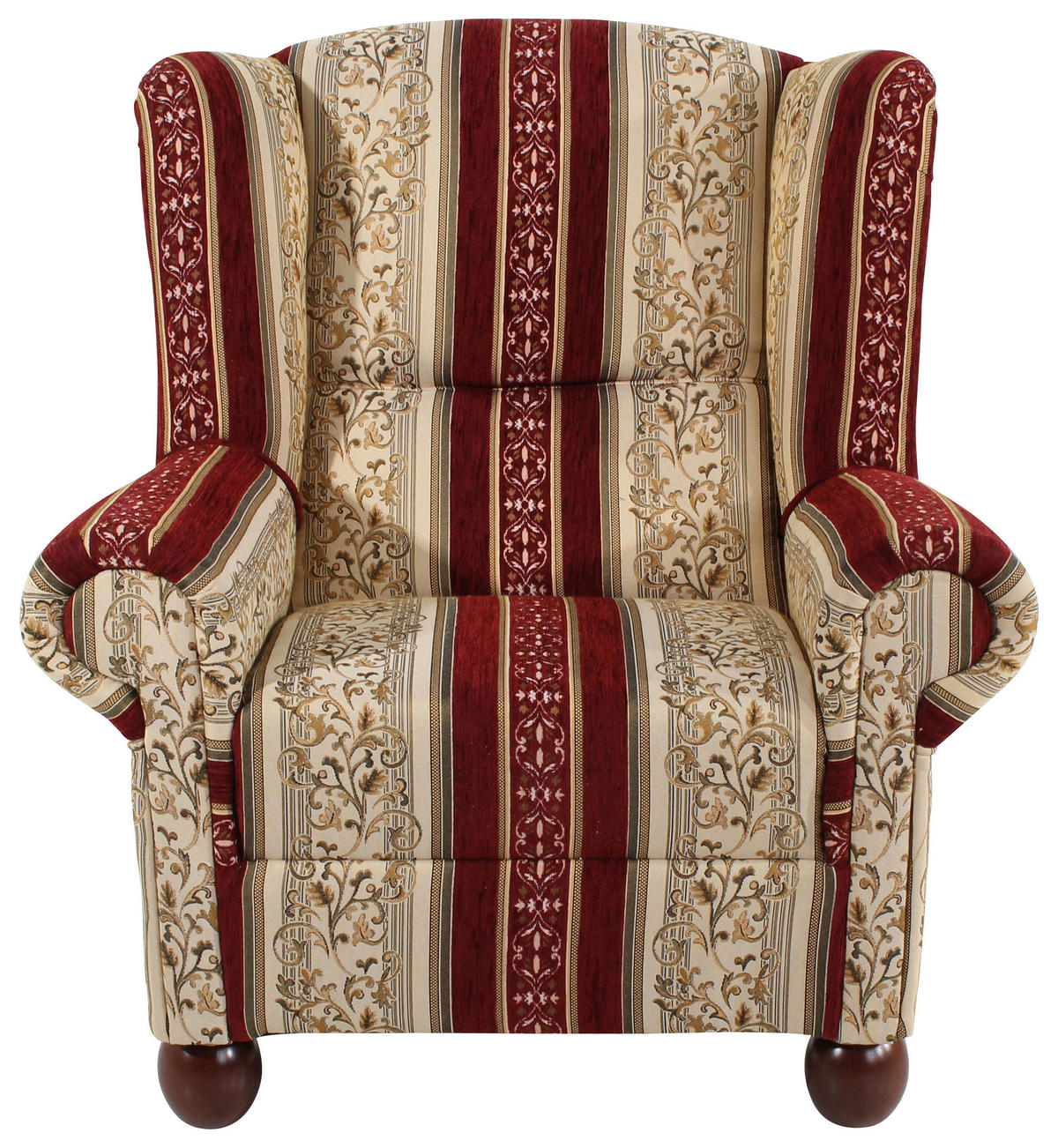 OHRENSESSEL in Chenille Rot  - Dunkelbraun/Rot, KONVENTIONELL, Holz/Textil (93/103/87cm) - Max Winzer