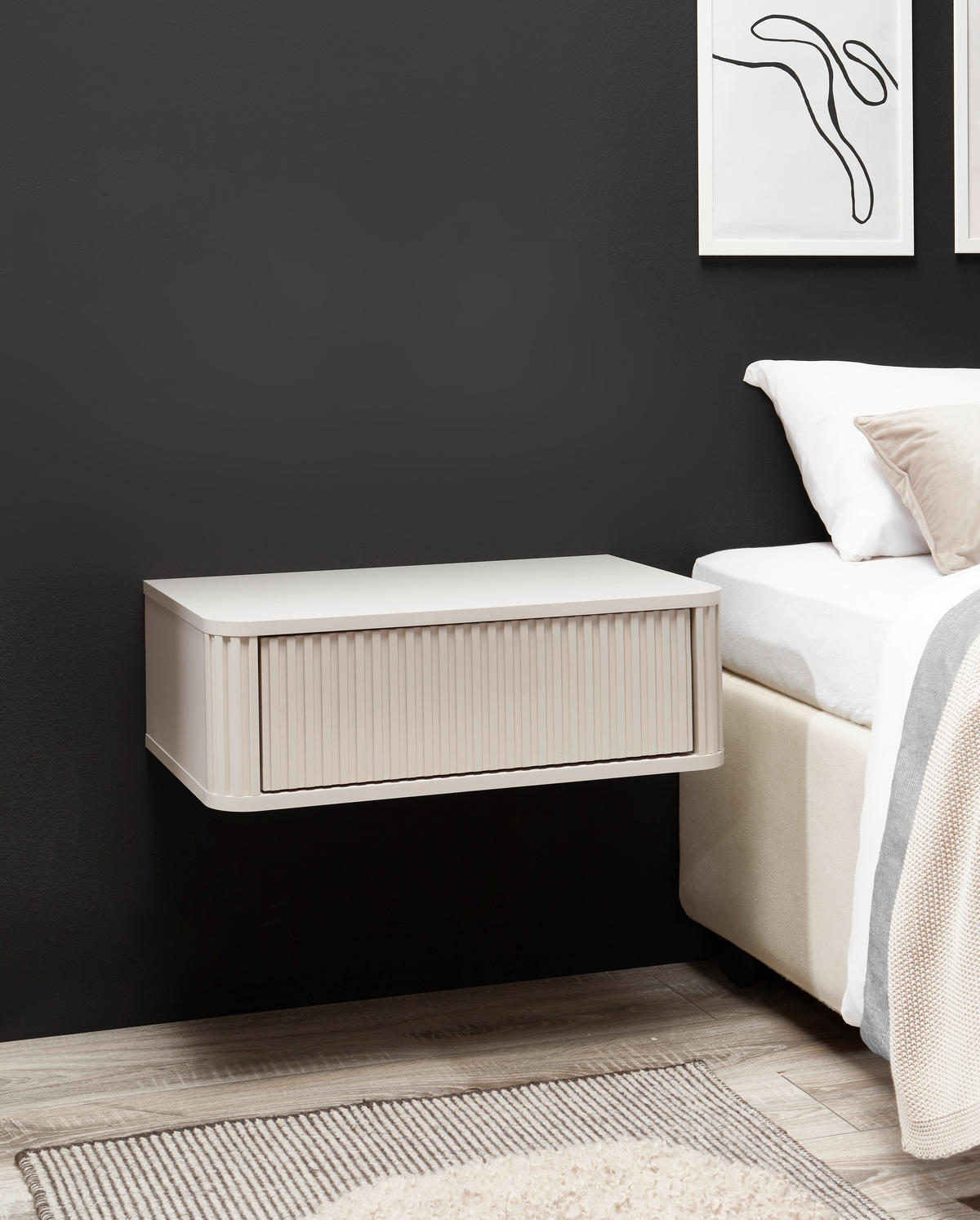 NACHTSCHRANK 63/21/38 cm  - Kaschmir, KONVENTIONELL, Holzwerkstoff (63/21/38cm) - Chameo