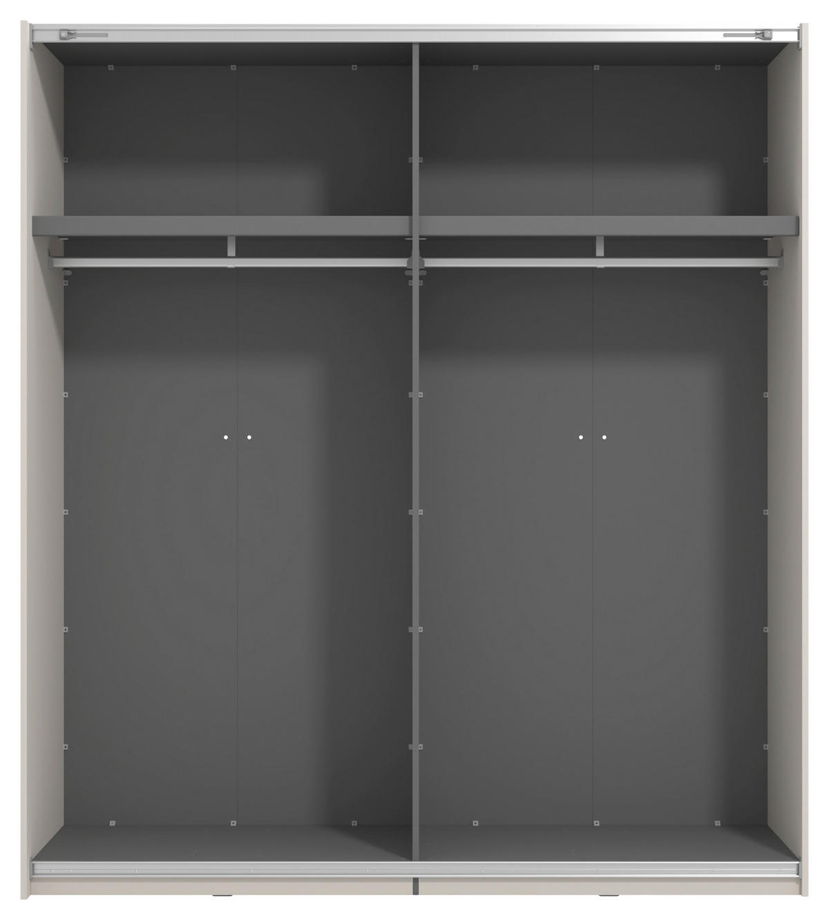 SKRIŇA S POS. DVER. – HOR.VED, kašmírová, 195/217,5/61 cm - čierna/kašmírová, Basics, kov/kompozitné drevo (195/217,5/61cm) - Xora