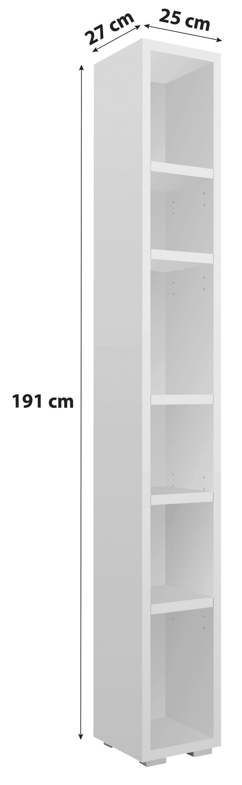 REGALNI ELEMENT 25/191/27 cm bela  - srebrne barve/bela, Konvencionalno, leseni material (25/191/27cm) - Livetastic