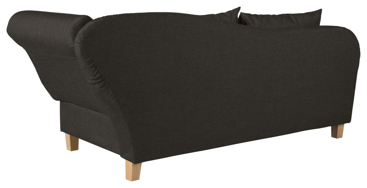 RÉCAMIERE in Flachgewebe Dunkelbraun  - Dunkelbraun/Buchefarben, Design, Holz/Textil (190/88/82cm) - Max Winzer