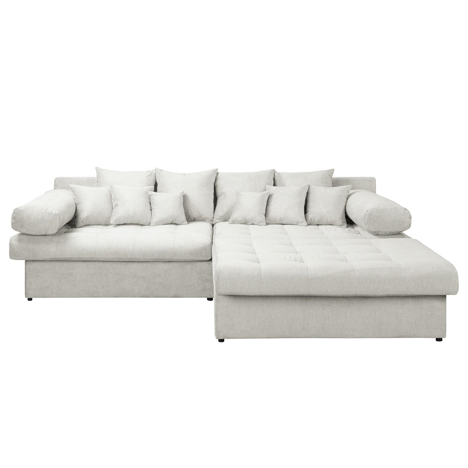 ECKSOFA Naomi Creme Mikrofaser Rückenkissen  - Creme/Schwarz, Design, Kunststoff/Textil (284/243cm) - P & B