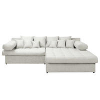 ECKSOFA Naomi Creme Mikrofaser Rückenkissen  - Creme/Schwarz, Design, Kunststoff/Textil (284/243cm) - P & B