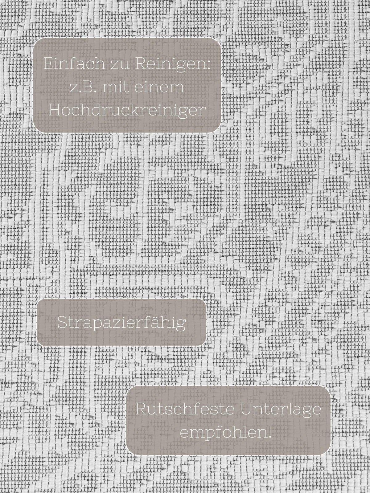 OUTDOORTEPPICH 160 cm Duet Grau, Weiß  - Weiß/Grau, Design, Kunststoff (160cm)