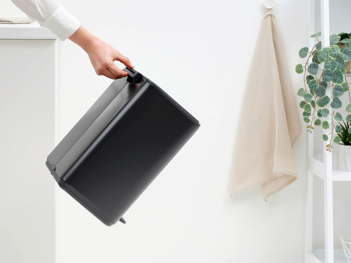 KOŠ S NOŽNOM PAPUČICOM  12 l  Bo  - crna/antracit, Design, metal/plastika (29/36,5/25,5cm) - Brabantia