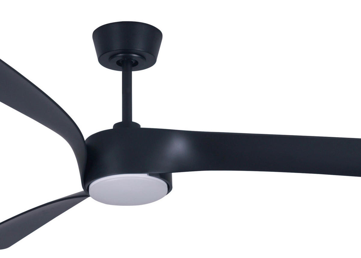 DECKENVENTILATOR 12 W     - Schwarz, Basics, Kunststoff (132/35,5/132cm)